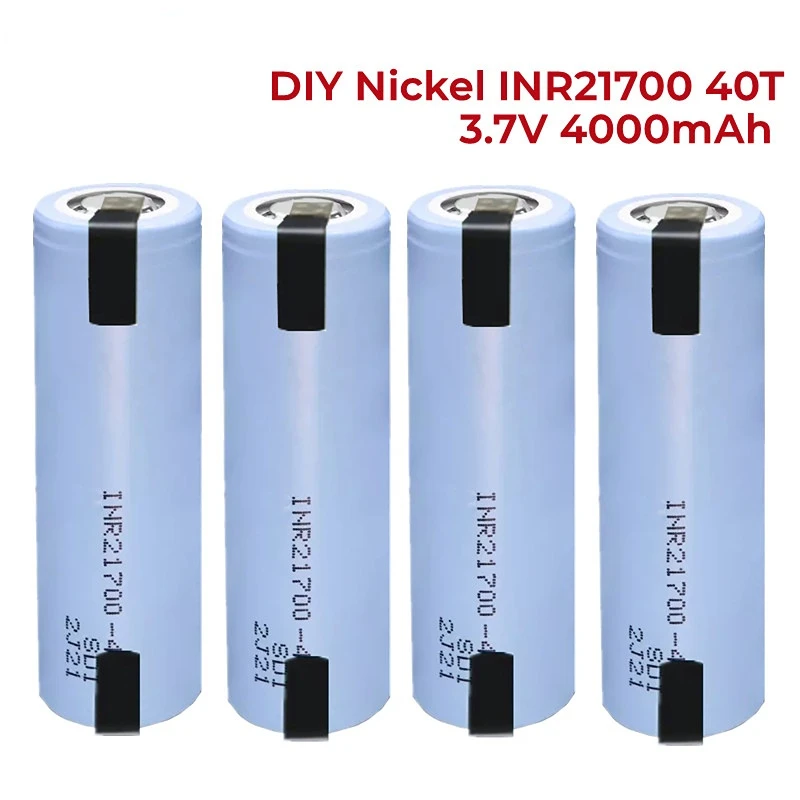 

3.7V INR21700 40T 4000mAh li-lon battery 21700 15A 5C Rate Discharge ternary Electric car lithium batteries DIY Nickel sheets