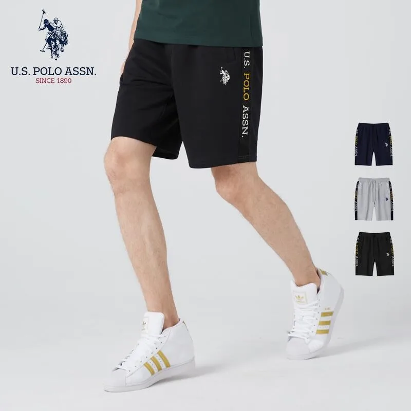Мужские классические шорты поло us Polo Assn, черные, серые, темно-синие модные повседневные свободные эластичные дышащие спортивные брюки, весна-лето - изображение