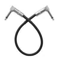 40cm 16inch guitar pedal instrument patch cable with 14 inch 6 35mm silver right angle plug