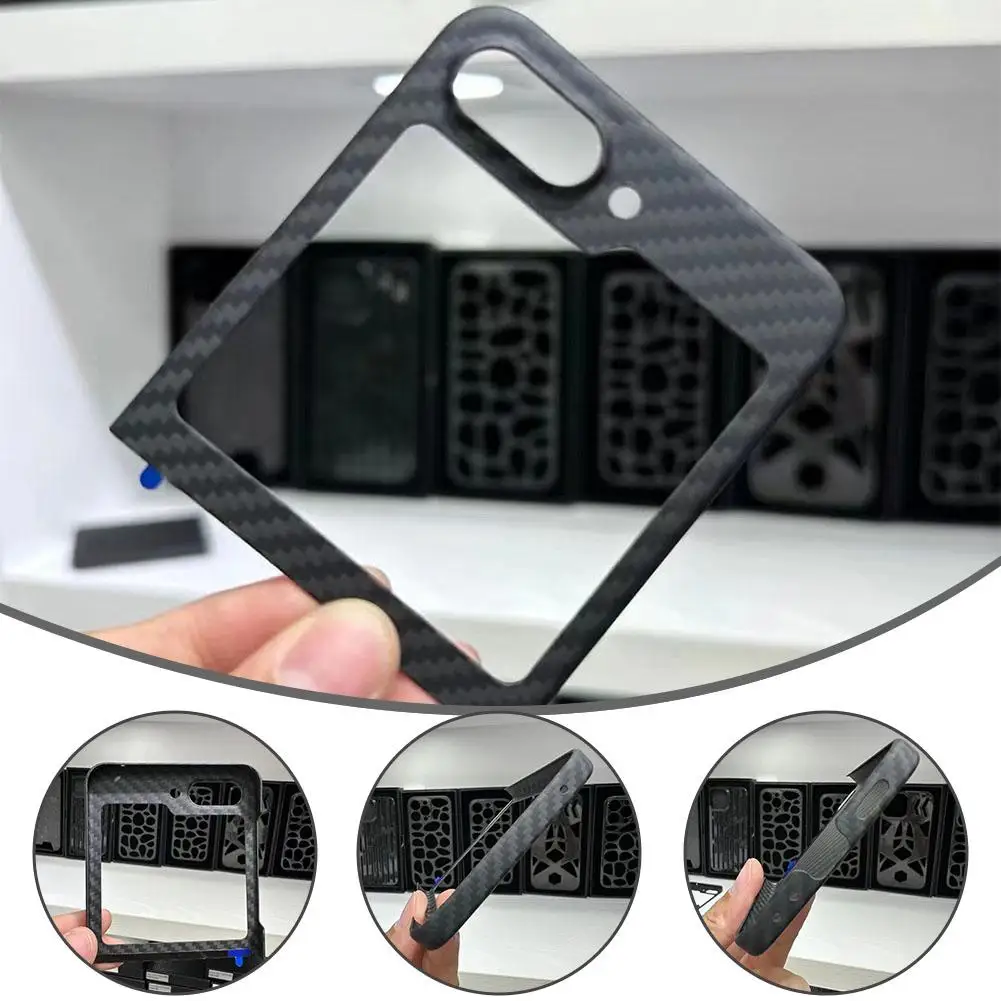 

For Samsung Flip5 Phone Case Shell Ultra-thin Anti-fall Anti-fall Protection Minimalist Aramid Case Fiber Fiber Carbon V8W4