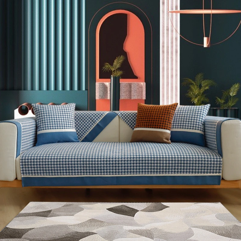 

Хлопковый всесезонный чехол для дивана в гостиную, универсальный нескользящий чехол для сиденья в европейском стиле, нескользящий чехол дл...