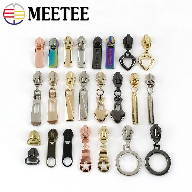 

10/20pcs Meetee 5# Zippers Sliders For Nylon Zipper Bags Clothes Down Jacket Zip Head Puller Repair Kits DIY Sewing Accessories