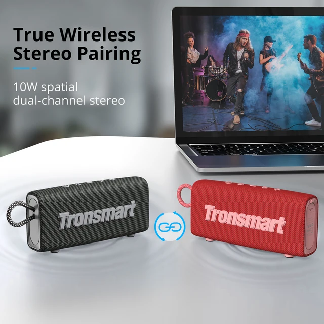 Tronsmart Trip Bluetooth 5.3 Speaker Dual-Driver Portable Speaker with IPX7 Waterproof, True Wireless Stereo for Outdoor 5