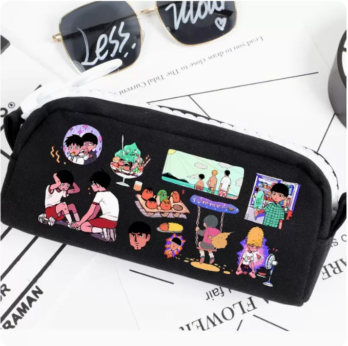 

Холщовый чехол для карандашей из ткани Оксфорд с рисунком аниме Mob psy100, пенал для карандашей, школьный чехол для ручек, 1549