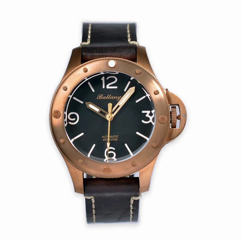 

Baltany Men Automatic Watch Luxury 43mm Cusn8 Bronze Watches Mechaical Wristwatch Sapphire 200M Waterproof Luminous ST2130