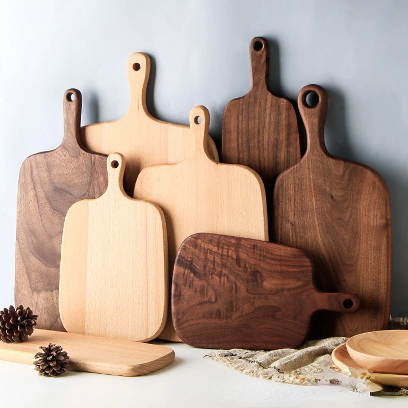 

Japanese Black Walnut Chopping Board Chopping Board, Western Pizza Sushi Steak Tray Board Wood Bread Tray Fruit