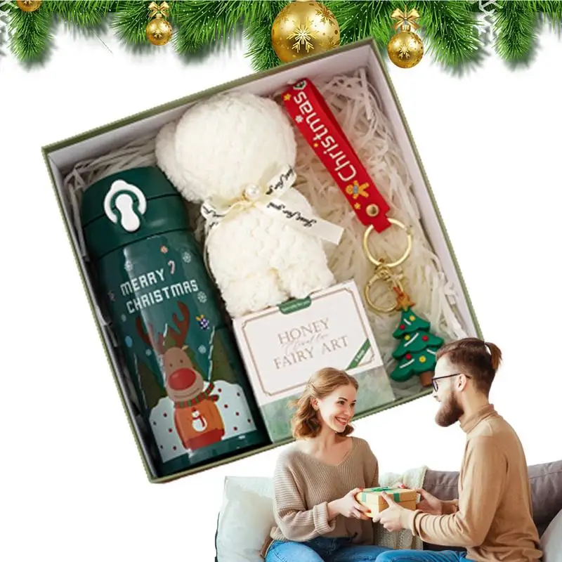 

Christmas Gift Set Insulated Cup Insulated Cup Set With Towel Stocking Stuffers Holiday Gift Set Insulated Coffee Mug With Tea &