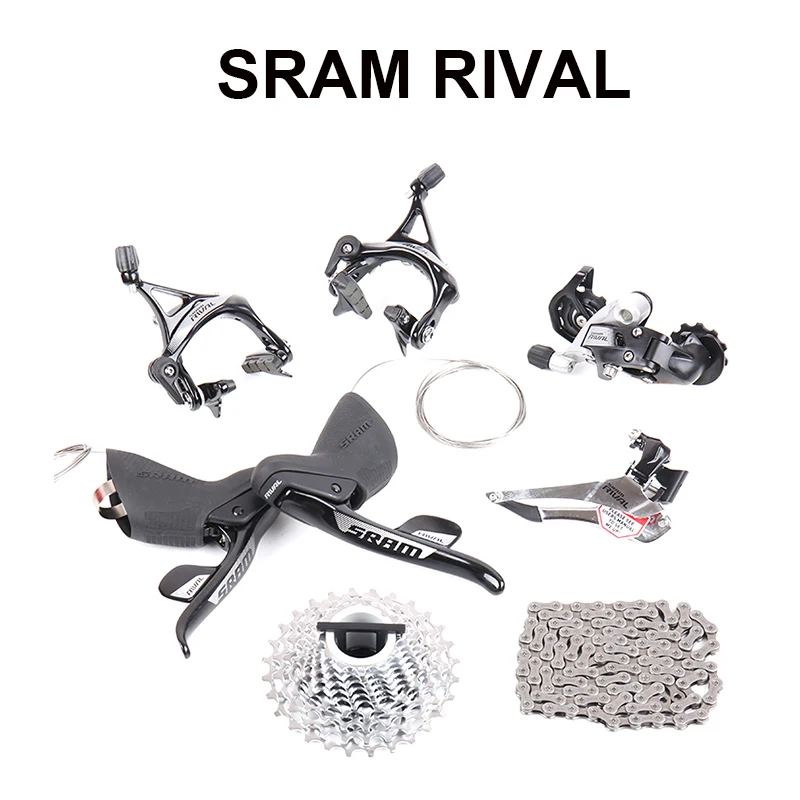 

SRAM RIVAL 2X11 22 Speed Road Bike Bicycle Part Kit Groupset Derailleur Cassette 11-28T 11-32T Without Crankset
