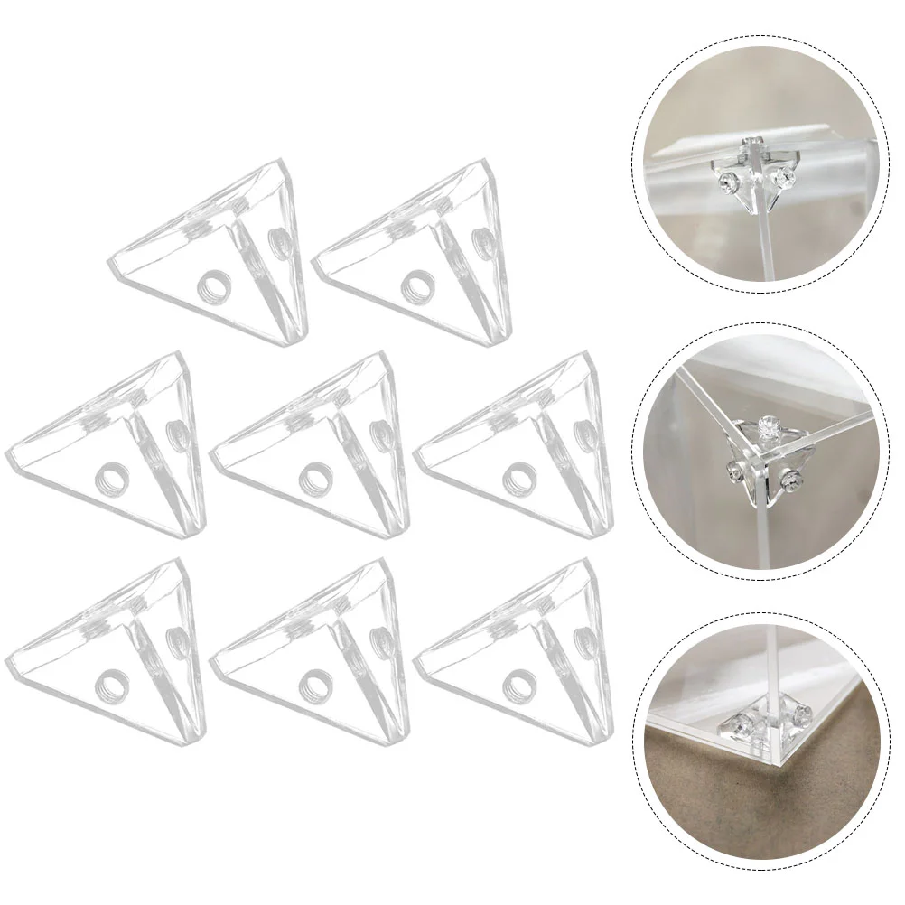 

8pcs/Lot Acrylic Display Case Connectors Triangle Connectors Acrylic Display Case Corner Connector Brackets Stable Safety Holder