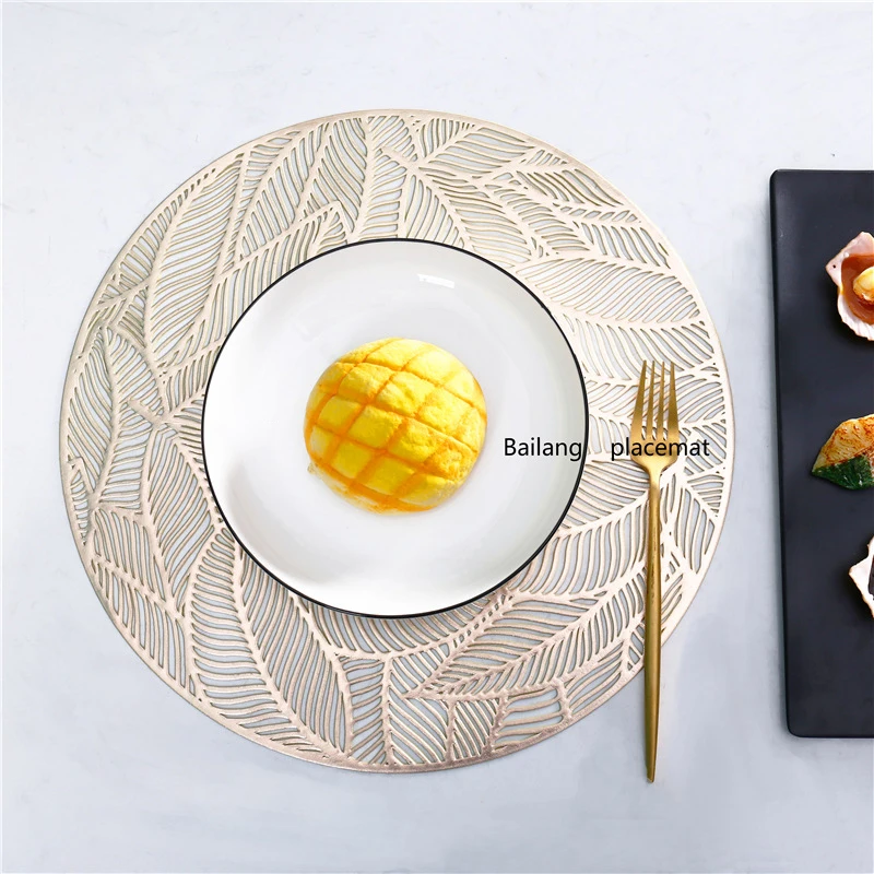 

Modern Nordic Style Light Luxury Round Hibiscus Flower-shaped Coaster Leaf Flower Decoration Mat Personalized Placemats