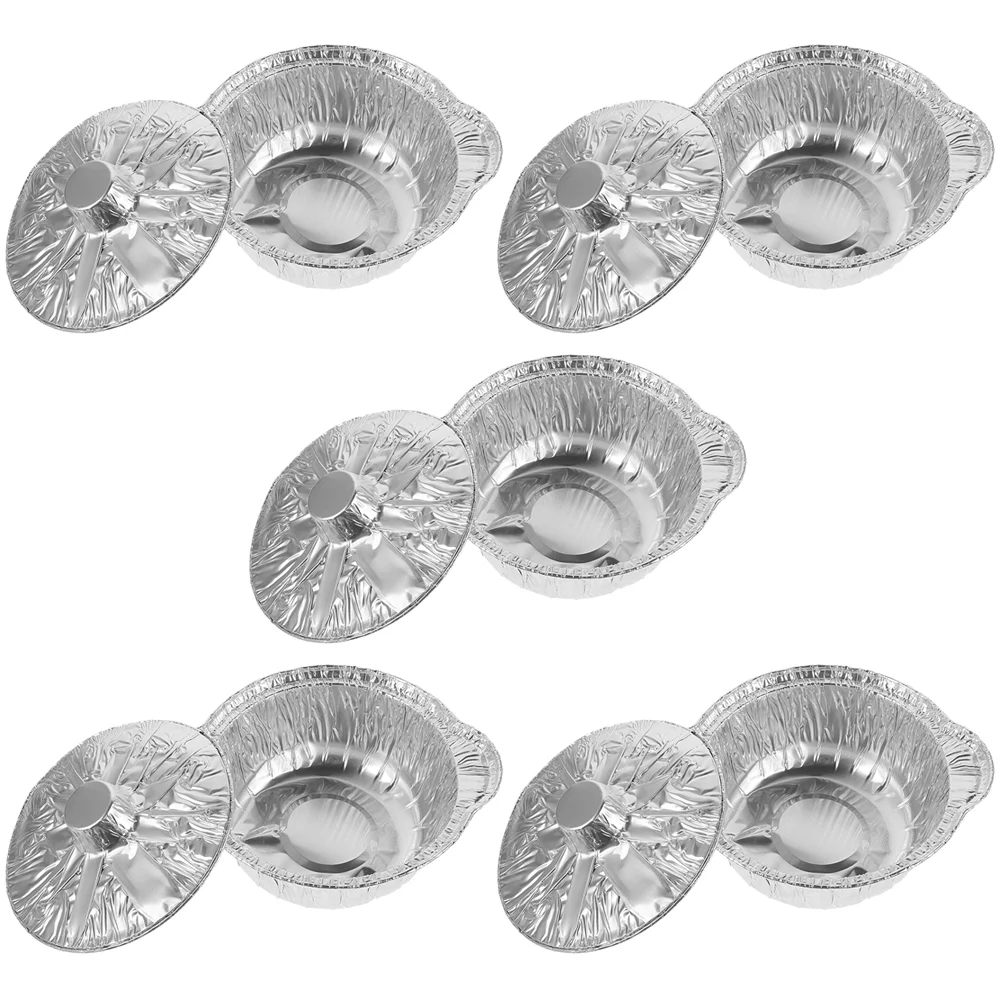 

5 Sets Outdoor Tin Foil Pot Camping Barbecue Pans Baking Trays Oven Aluminum Food Container Cake Holder Containers