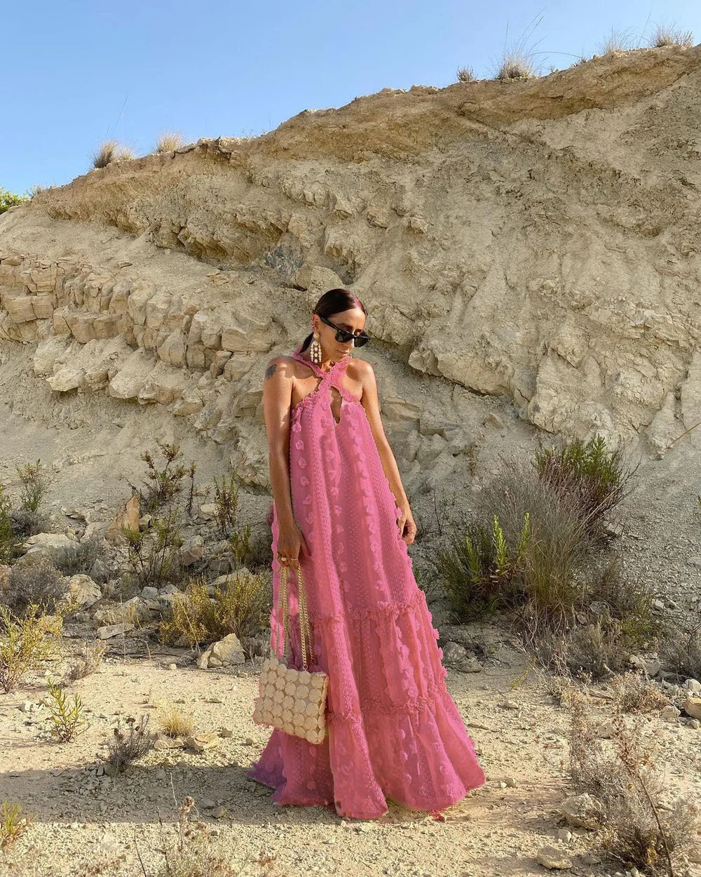 APIPEE летнее платье макси без рукавов с лямкой на шее для женщин модный пляжный