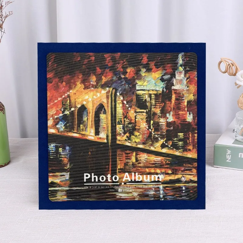 

6-дюймовая Большая вместительная ткань, картина маслом, фотоальбом в стиле ретро, необычный альбом для рождества, свадьбы, юбилея, книга для ...