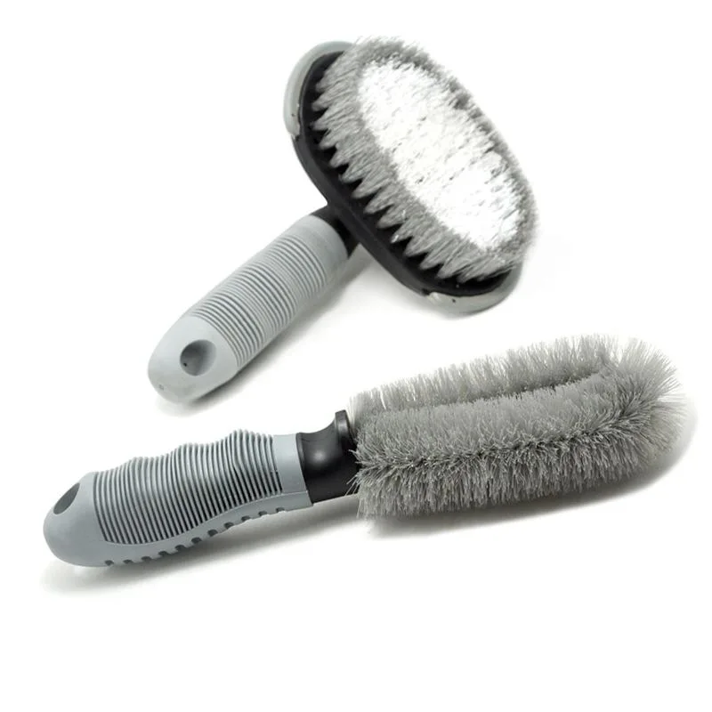 Мягкая щетка для чистки автомобиля Car Wash Cleaning Brush Beauty с T-образной ручкой для чистки колесных дисков и между спицами колеса и специальной насадкой для шин.