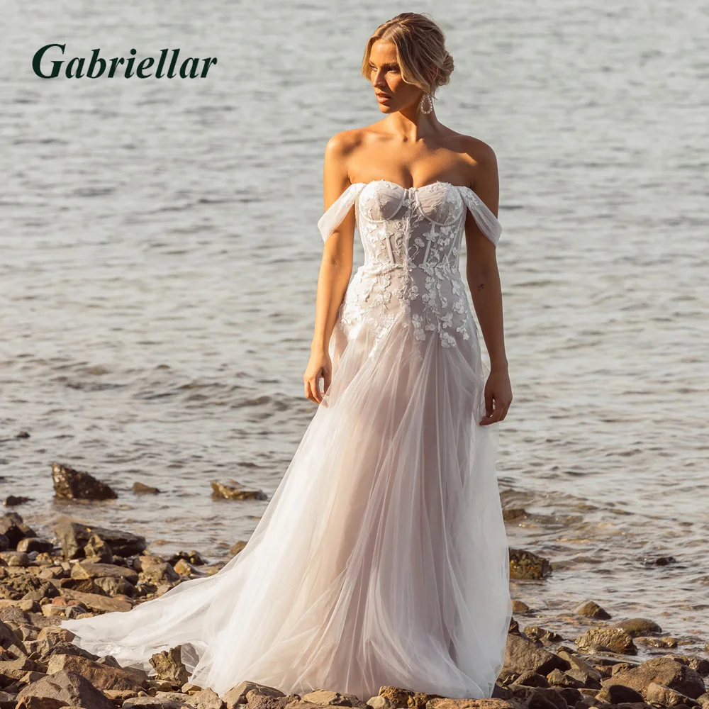

Gabriellar Classic off the Shoulder Wedding Dresses For Brides Sweetheart Appliques Wedding Gown Vestido De Noiva Customer Made
