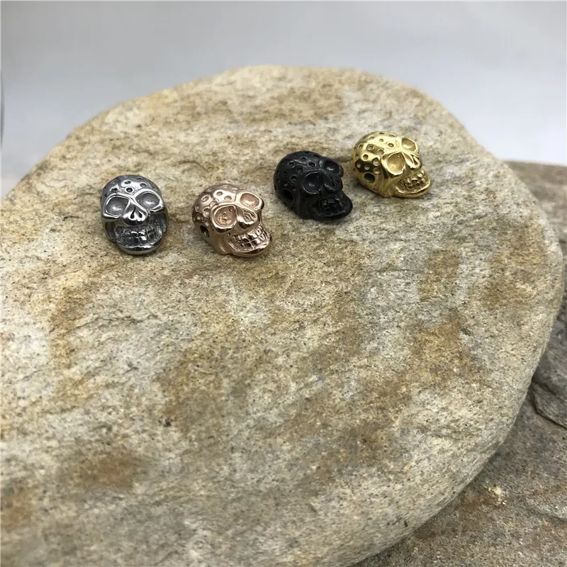 

100 шт./партия 0,63 долларов США/Искусственная металлическая 3d-бусина черепа из нержавеющей стали