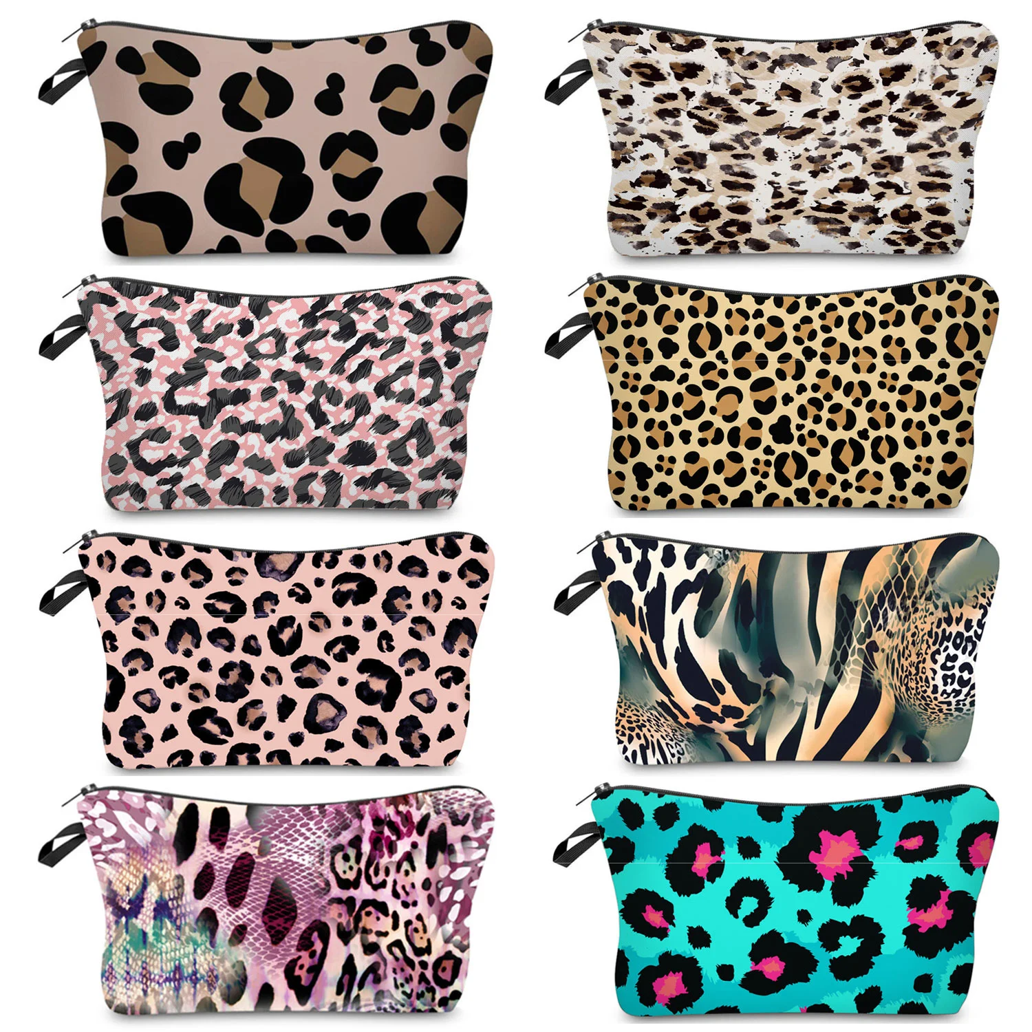 

Customizable Personalized Pretty Makeup Bag Print Leopard Cosmetic Bags Women Multifunction Toiletry Beauty Bag Travel Organizer