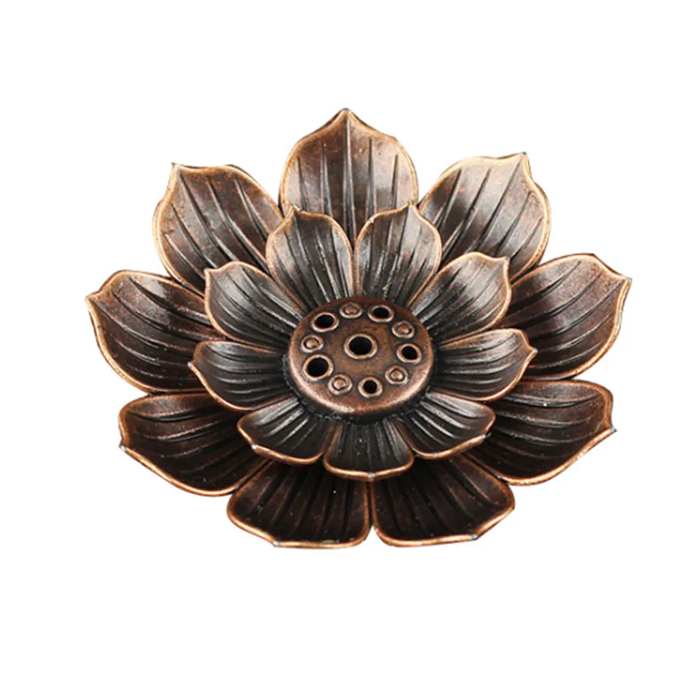 

1 Pcs Copper Incense Holder Mini Lotus Flower Incense Sticks Burner Cones Censer Teahouse Home Decoration Accessories