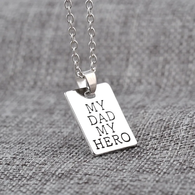 

New Father's Day Gift Necklace Personality Simple Alloy Hero Letter Necklace Men Jewelry Wild Accessory Birthday Gift Wholesale