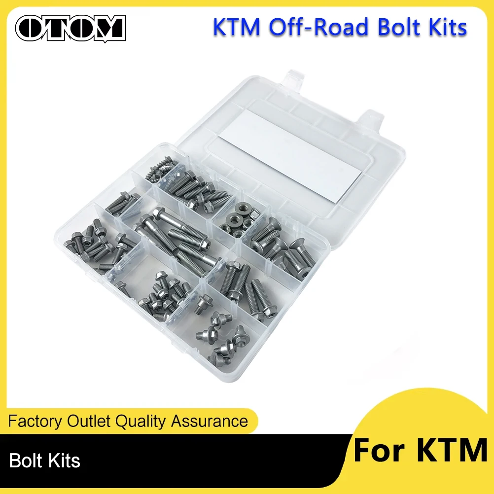 

OTOM для KTM Полный комплект ремонтных болтов 70 шт. M6 M8 Набор винтов с шестигранной головкой и плоской круглой головкой Ассортимент болтов и гаек