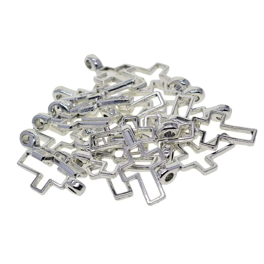 20 шт. лотки для подвесок в форме креста заготовки ободок кабошон настройки 38x20 мм