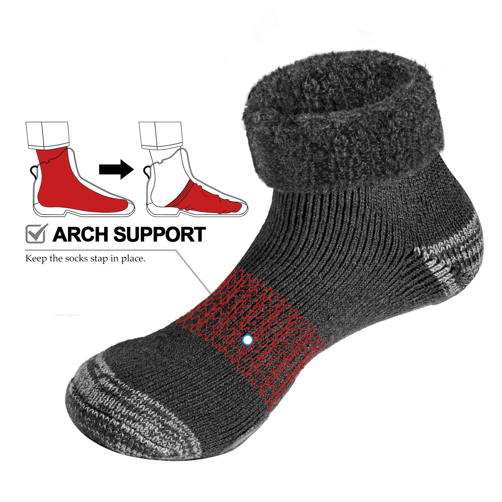 Winter Men Super Thick Cashmere Warm Sock Autumn Warm WoolHome Floor Anti-slip Women Thermal Heating Dragging Shoes OutdoorSocks