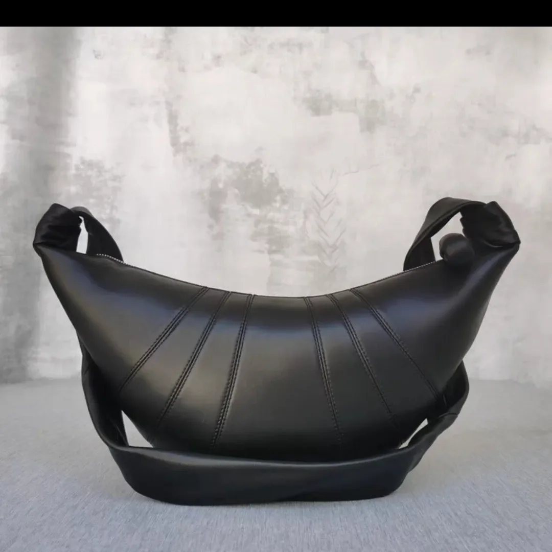 Fashion Luxury Design Summer Croissants Shape Bag Female Women Genuine Leather Shoulder Crossbody Bag Hobo Bag