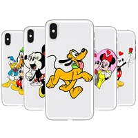 mickey mouse transparent phone case for xiaomi redmi note 10 9s 8 7 6 5 a pro t y1 anime cover silicone pre funda
