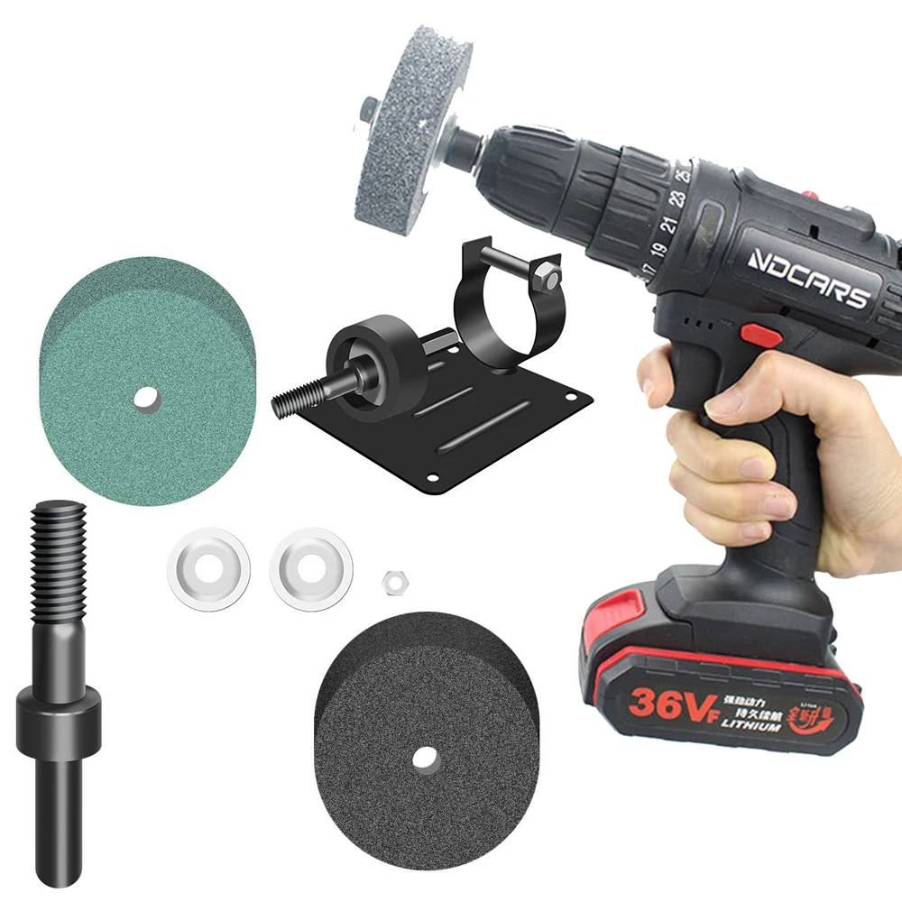 Hand Electric Drill To Grinder Machine Sander Conversion Head Kit Grindstone Process Polishing Grinding Wheel Sharpening Tools