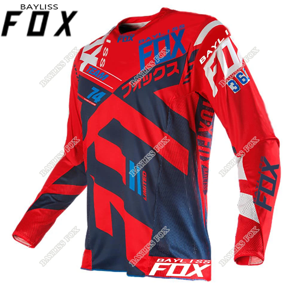 Трикотажная футболка Bayliss FOX красная синяя MX MTB 360 Мужская одежда для мотокросса