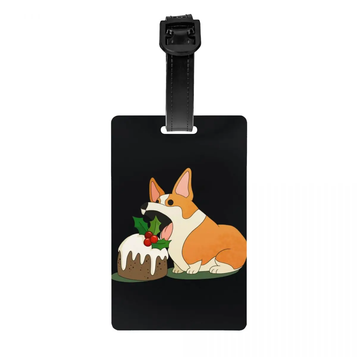 

Christmas Corgi Cute Luggage Tag Suitcase PVC Travel Accessories Dog Animal Label Luggage Bag Case Tags ID Address for Women