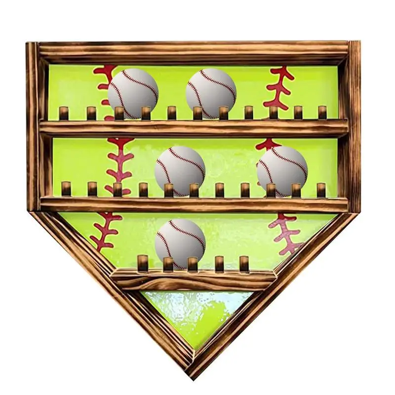 

Baseball Storage Box Large Capacity Wooden Organizer For Softball Rustic Style Baseball Display Tray Small Ball Storage Room