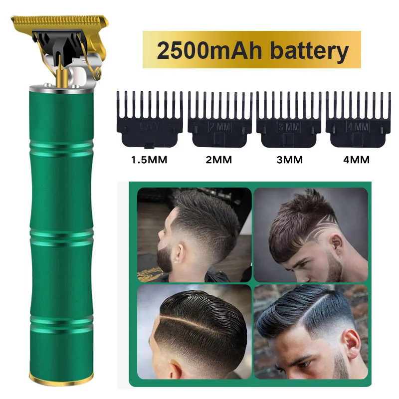 USB Vintage T9 0mm Electric Hair Trimmer For Man Cordless Clipper Professional Beard Hair Cutting Machine Barber 2500mAh battery