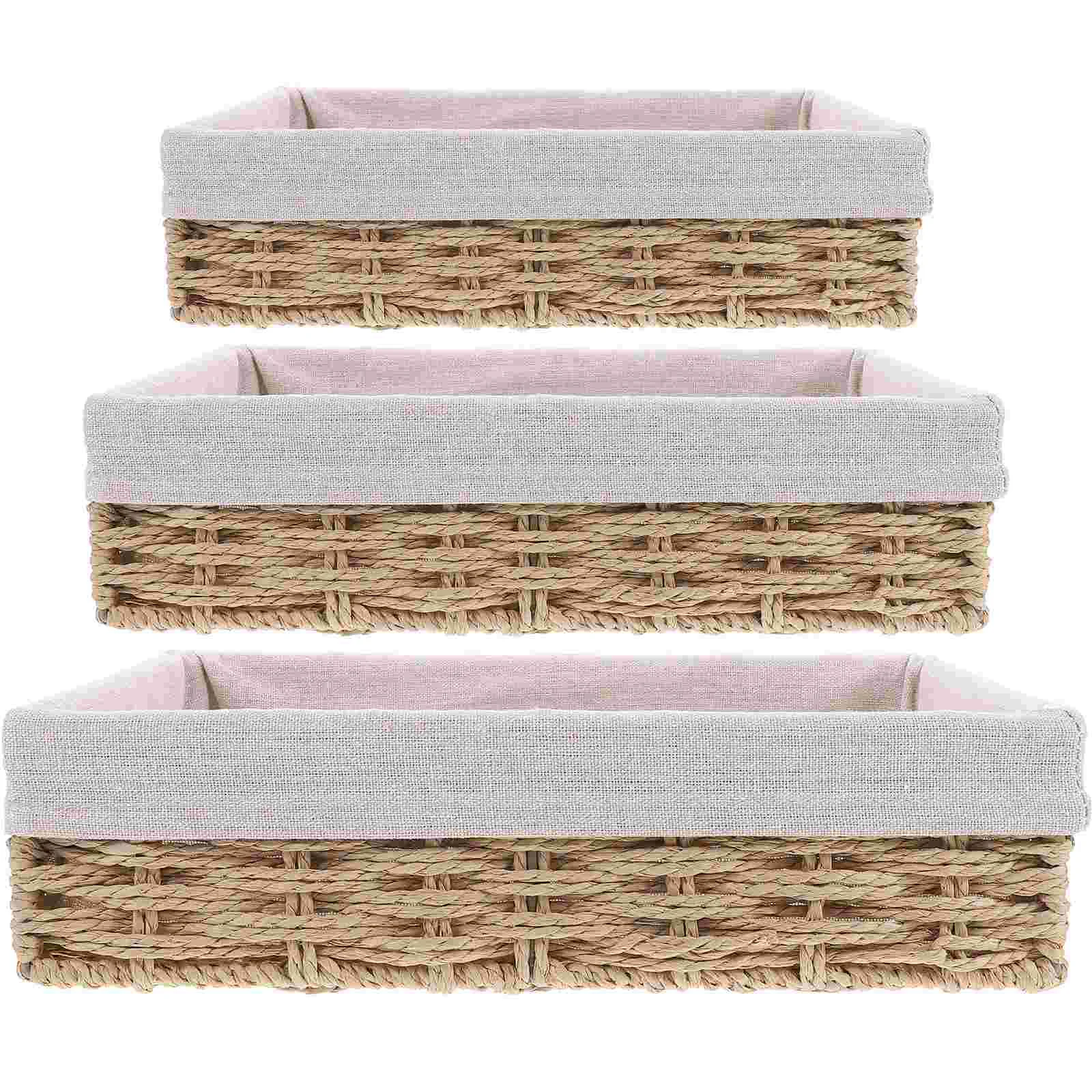 

Sundries Basket Paper Rope Baskets For Shelves Woven Storage Organizer Decorative