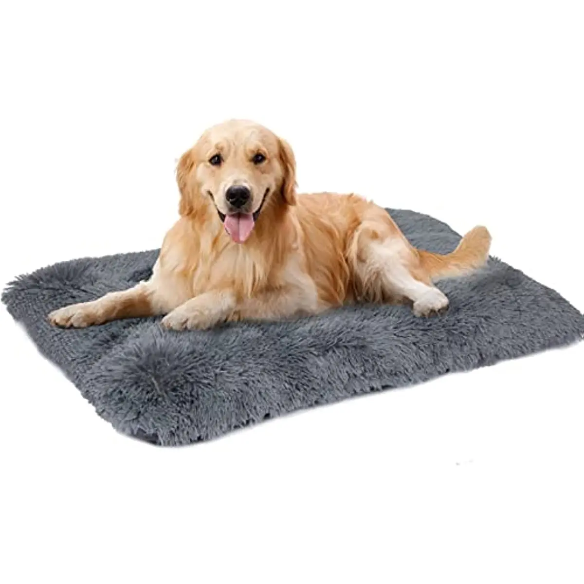 

Fluffy Washable Dog Bed Large - Anti-slip Supper Soft Dog Crate Bed Mattress, Anti Anxiety Comfortable Dog Cushion Mats - 78 x 5