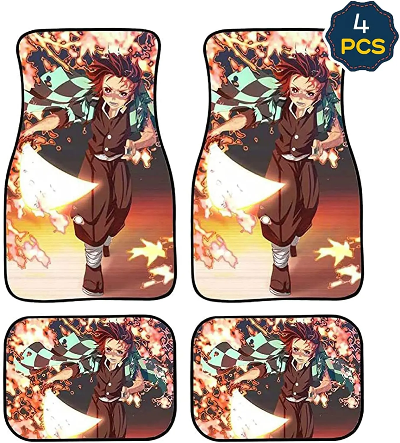 

4 шт., автомобильные коврики для автомобиля, из аниме «рассекающий демонов»