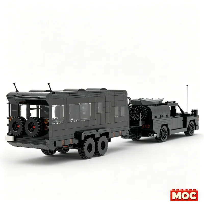 Фото Набор строительных блоков MOC Revive Caravans Bushtamer MK2 Dino Motors T-Rex Super Duty Facelift OffRoad Camper, 1115 деталей, подарок на день рождения №5