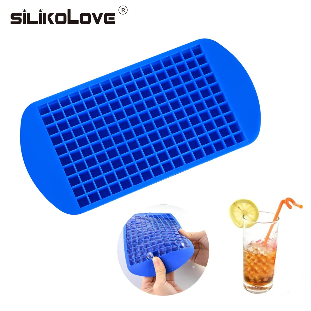 

160 Grids Mini Ice Cube Mold Reusable Silicone Mould for DIY Making Small Square Frozen Ice Cubes