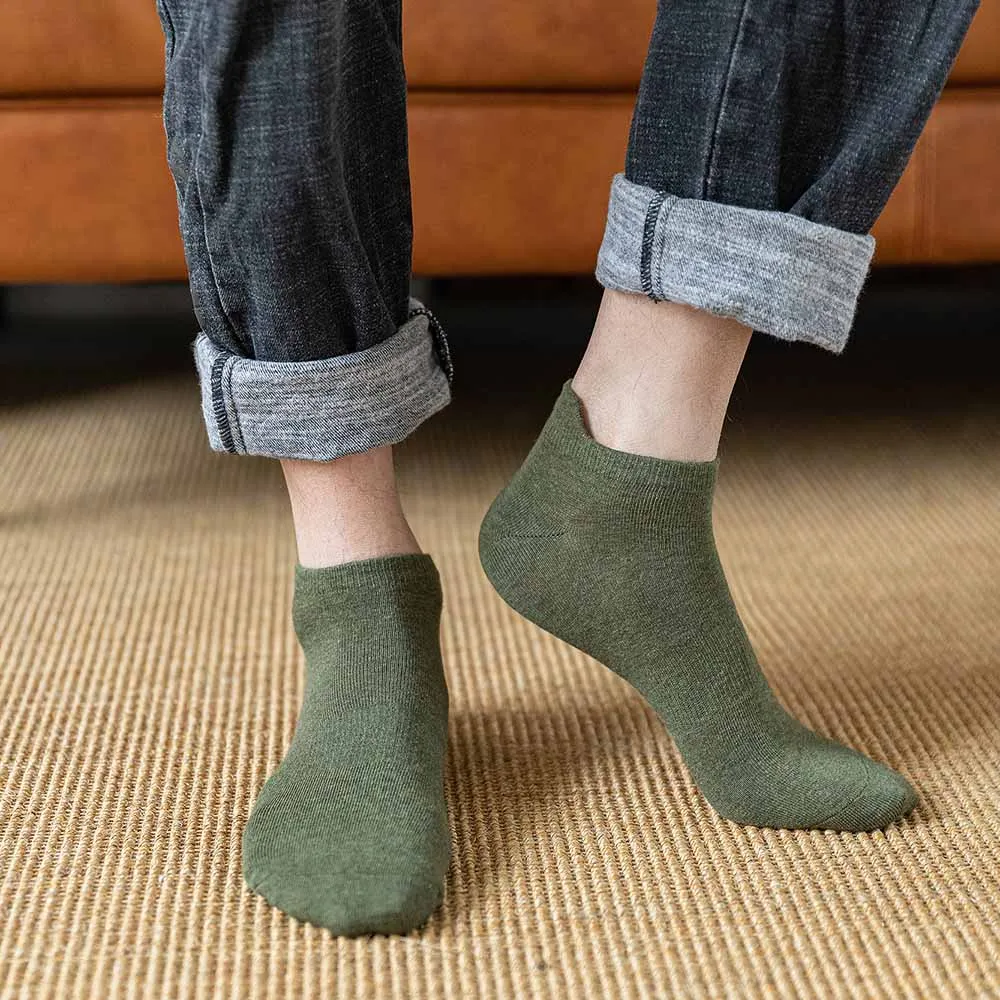 Summer Women's 100% Cotton Shallow Mouth Thin High Quality Solid Color Fashion Colorful Harajuku Retro Leisure Boat Socks 5 Pair