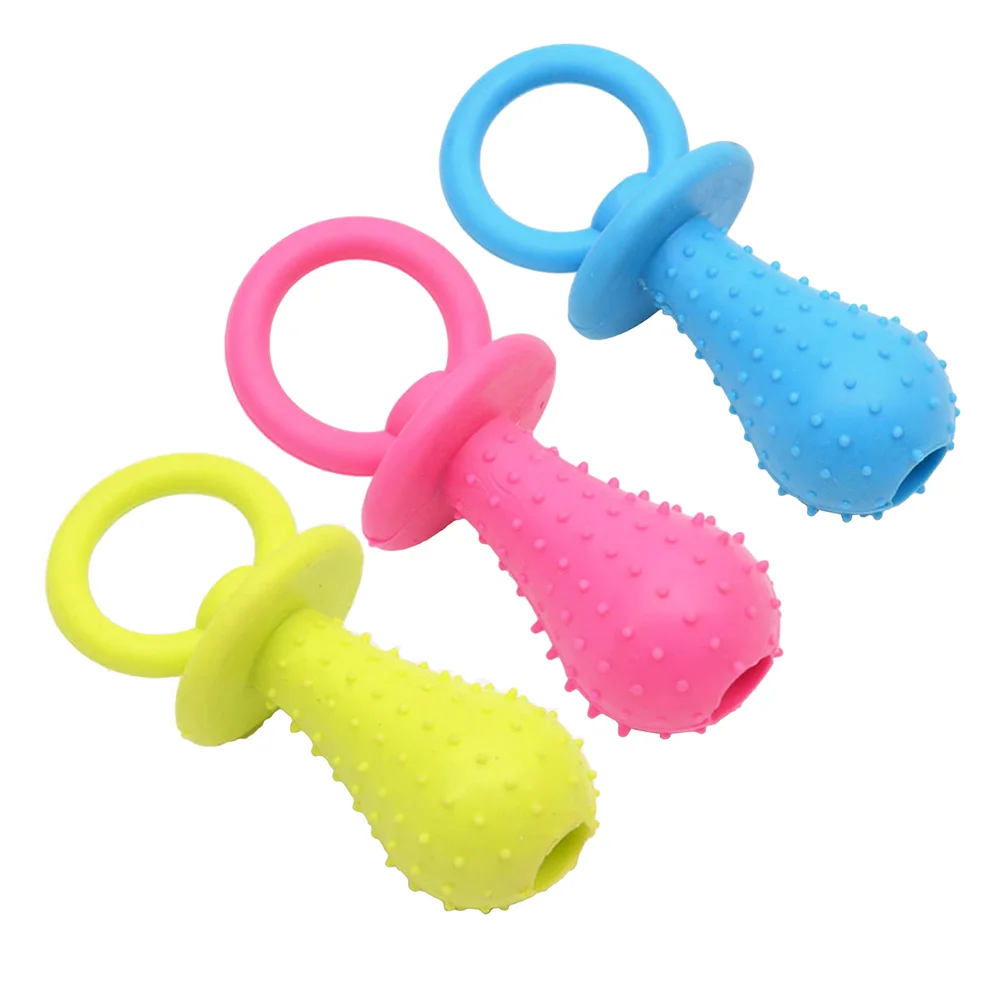 

Toys Chew Toy Dog Pacifier Pet Puppy Teething Molar Teeth Rubber Squeaky Pets Chewing Interactive Tools Biting Cleaning