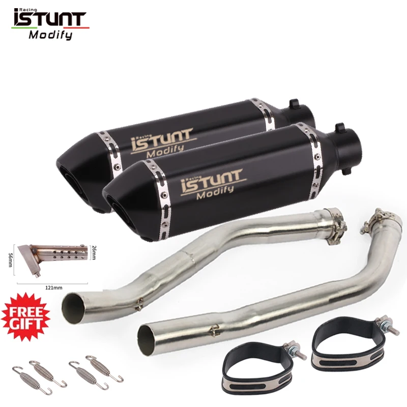 

Полная выхлопная система для Kawasaki Ninja ZX14R ZZR1400 2006-2016, соединитель глушителя со средним наконечником, выхлопная труба для мотоцикла с лазером