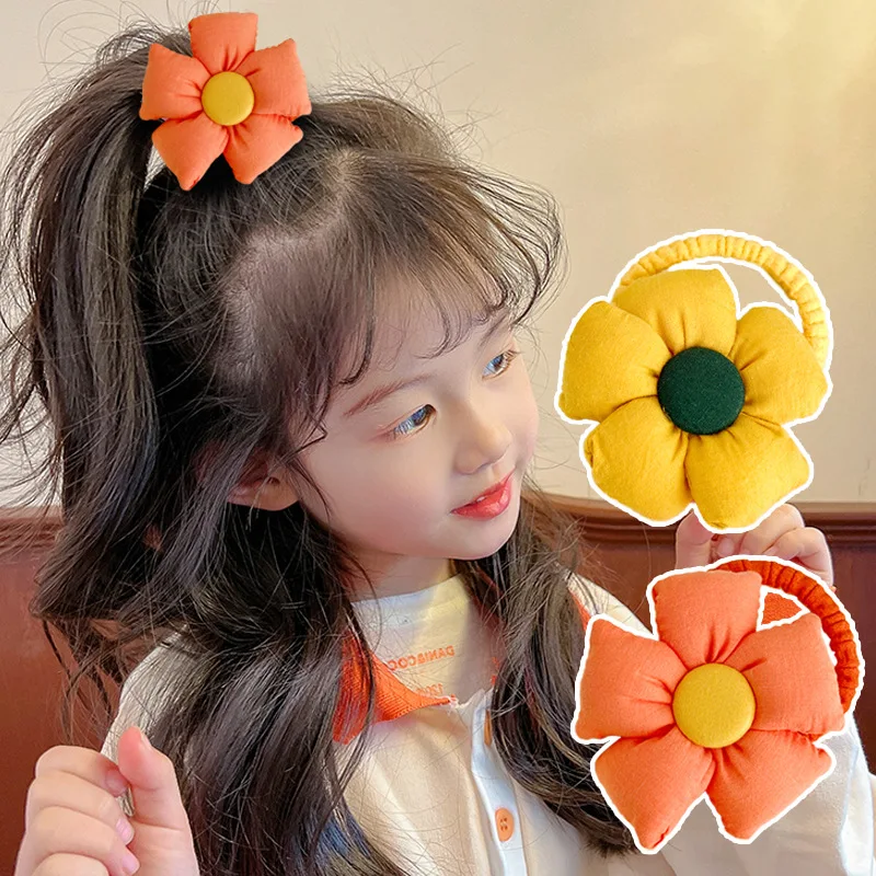 

Children Floral Plaid Fabric High Elasticity Hair Scrunchies Rope Headgear Baby Flower Fashion Chic Hair Accessories For Girls