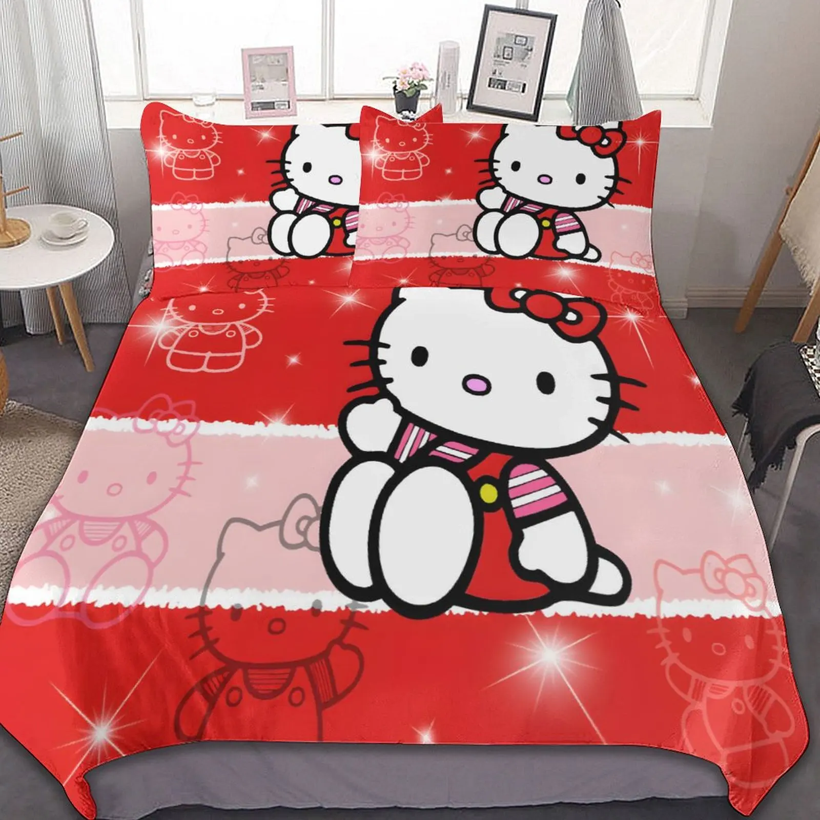 TAKARA TOMY Bedding Set Quilt Sanrio Hello Kittys Duvet Cover Comforter Pillow Case Bedclothes Children Kid Boy Bed Bedroom Set