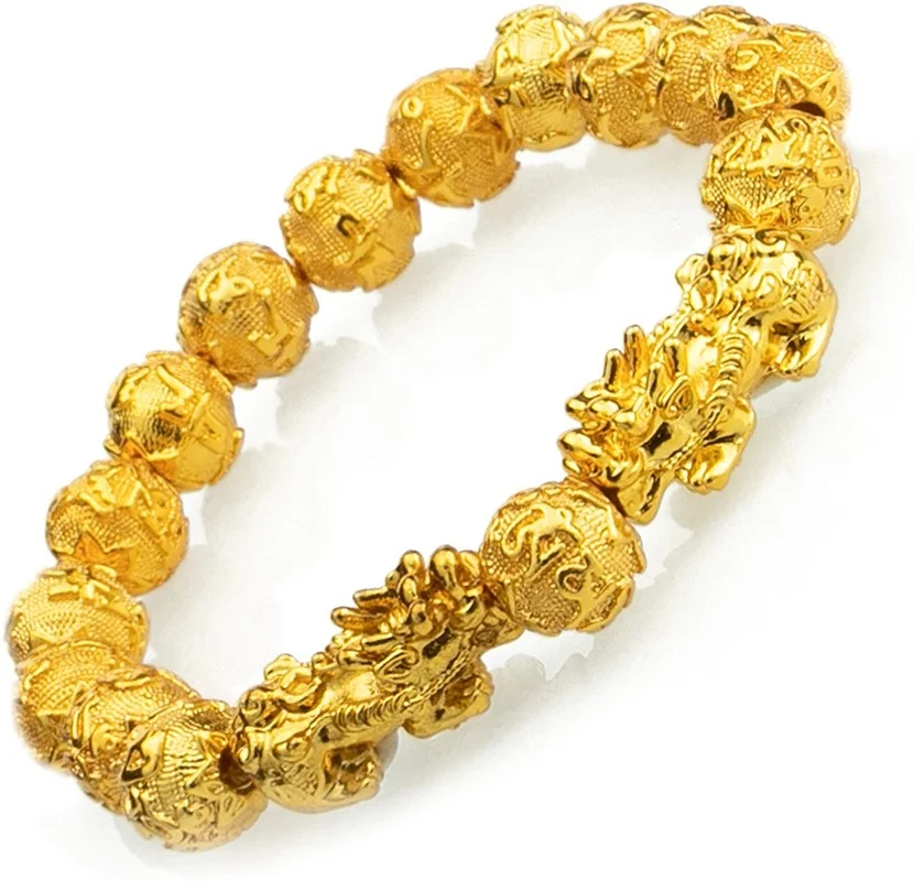 

10MM Fengshui Prosperity Bracelet Natural Bead Bracelets Single Pi Xiu / Pi Yao Attract Wealth Health and Good Luck Wrist Chain