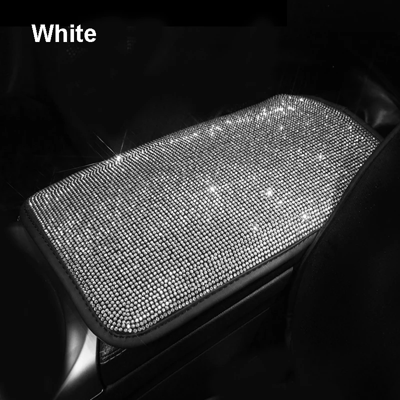 

Bling Rhinestone Car Armrest Box Cover Pad Vehicle Center Console Arm Rest Cushion Mat Diamond Crystal Car Interior Accessories