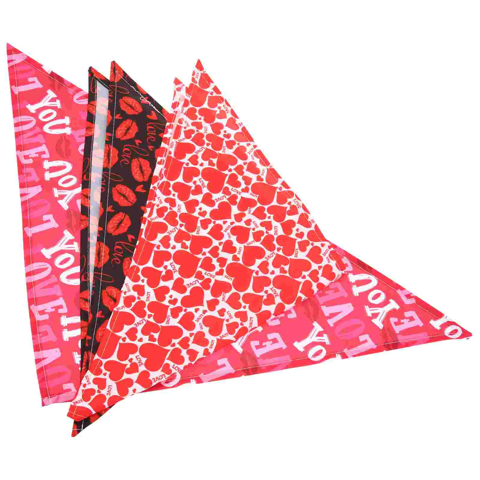 

3pcs Washable Valentine Bandana Valentine's Day Scarf Triangle Bibs Dog Holiday Bandanas Bandanas Dog Triangle Scarf