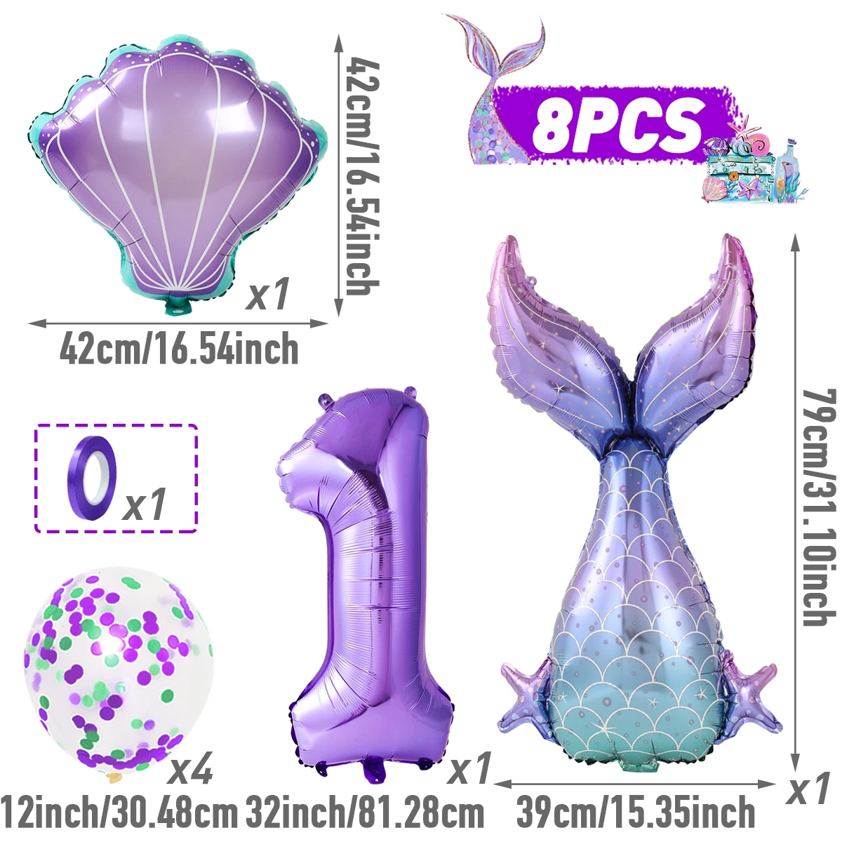 

Украшение для вечеринки "Русалочка", бумага