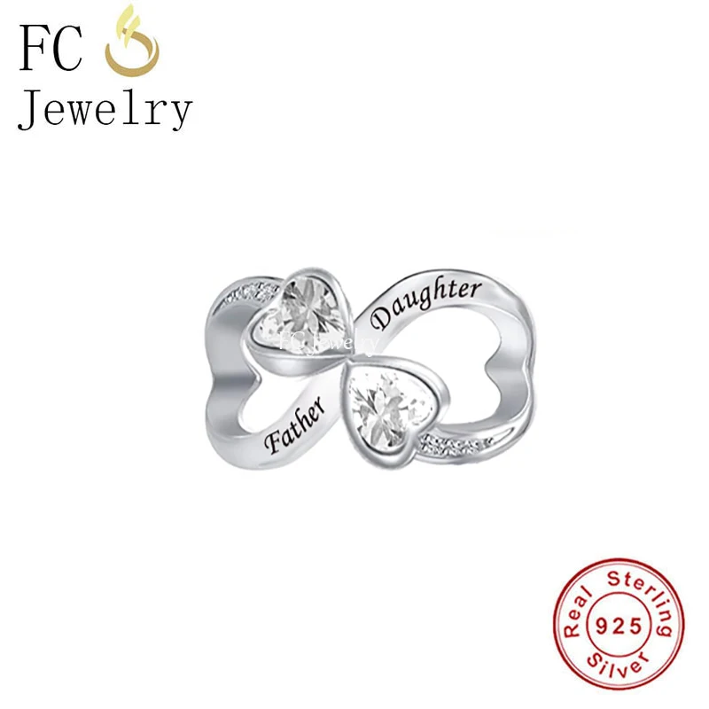 

FC Jewelry Fit Original Charm Bracelet 925 Sterling Silver Father Daughter Infinity Love Bead For Making Women Berloque 2022 New