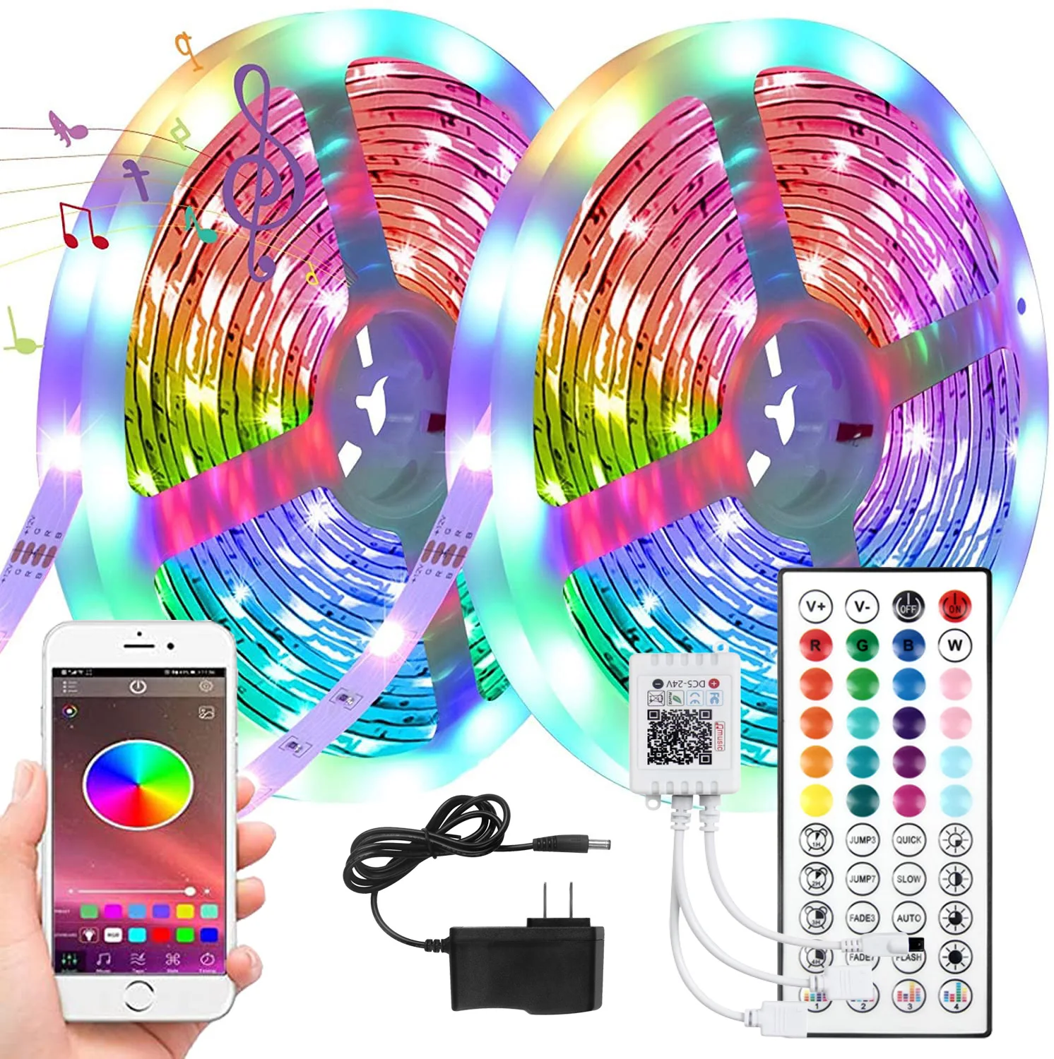 Светодиодная RGB-лента для спальни, 10/20/30/40/50 м, 5050/24 В