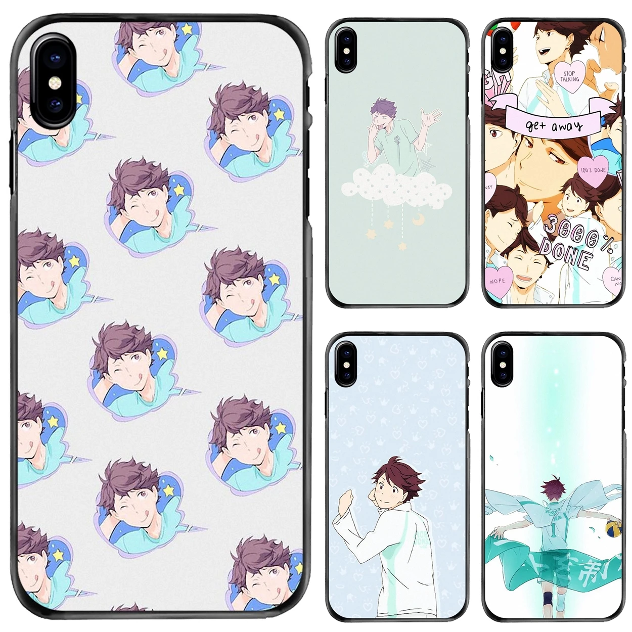 

For Apple iPhone 11 12 13 14 Pro MAX Mini 5 5S SE 6 6S 7 8 Plus 10 X XR XS Haikyuu Anime Oikawa Tooru TOAKA Hard Phone Skin Case